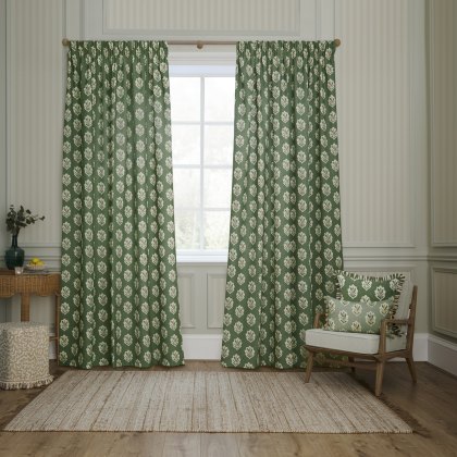 Sanderson Sessile Leaf Green Pencil Pleat Curtains Sanderson Sessile Leaf Green Pencil Pleat Curtains