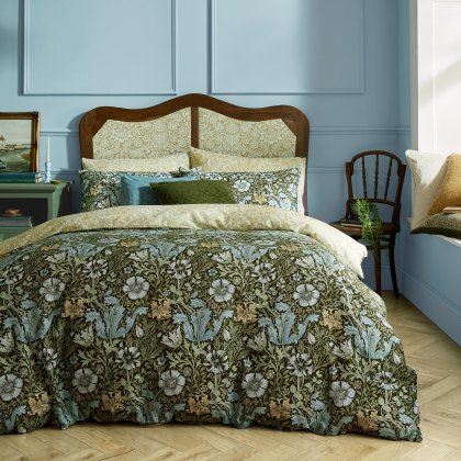 William Morris At Home Olive Green Compton Duvet Cover Set William Morris At Home Olive Green Compton Duvet Cover Set