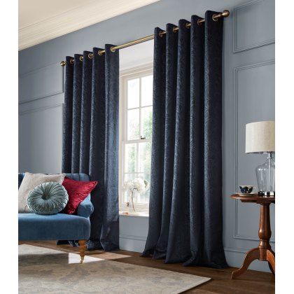 Laura Ashley Barley Midnight Embossed Curtains Laura Ashley Barley Midnight Embossed Curtains