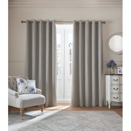 Laura Ashley Barley Steel Grey Embossed Curtains Laura Ashley Barley Steel Grey Embossed Curtains