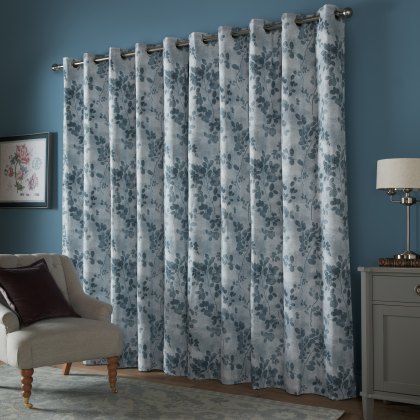 Laura Ashley Millhayes Smoke Blue Curtains