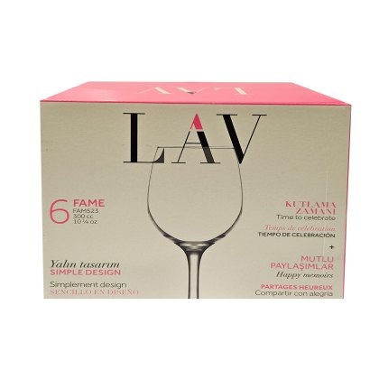 LAV Fame 300cc Set of 6 Wine Glasses