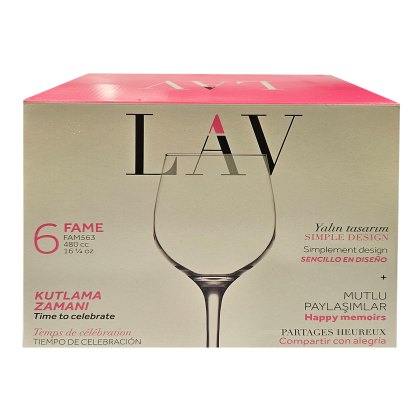 LAV Fame 480cc Set of 6 Wine Glasses