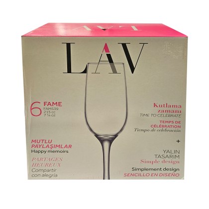 LAV Fame Set of 6 Champagne Glasses