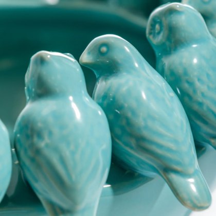 McGowan Rutherford Blue Ceramic Flock of Birds Bowl