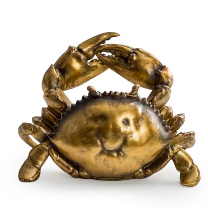 McGowan Rutherford Antique Gold Thirsty Crab Wine Bottle Holder