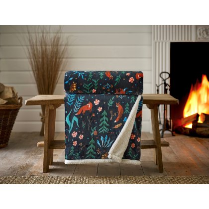 Deyongs Fox & Florals Multi Biscuit Throw 140x180