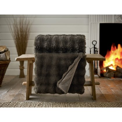 Deyongs Fernley Faux Fur Throw 200x150cm Dark Brown