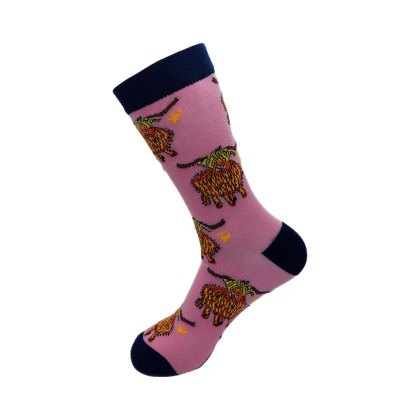 Eco Chic Pink Highland Cow Eco-Friendly Bamboo Socks Eco Chic Pink Highland Cow Eco-Friendly Bamboo Socks