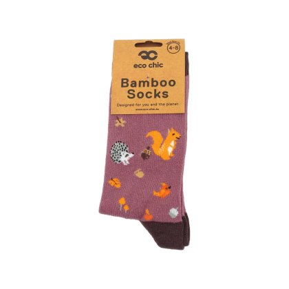 Eco Chic Pink Woodland Eco-Friendly Bamboo Socks