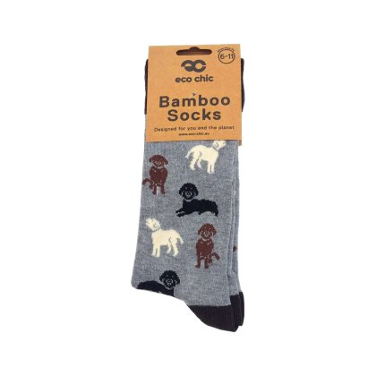 Eco Chic Grey Labrador Eco-Friendly Bamboo Socks