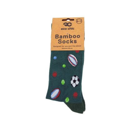 Eco Chic Green Sports Balls Eco-Friendly Bamboo Socks