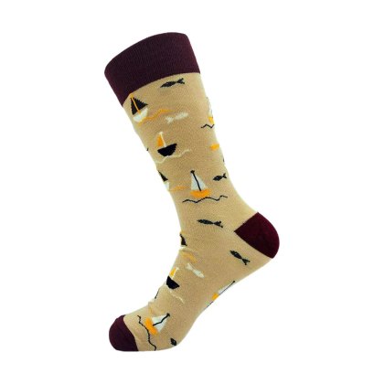 Eco Chic Beige Yachts Eco-Friendly Bamboo Socks Eco Chic Beige Yachts Eco-Friendly Bamboo Socks
