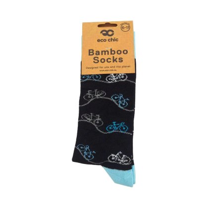 Eco Chic Black Bikes Eco-Friendly Bamboo Socks