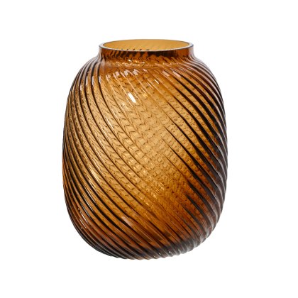 Kaemingk Vase glass solid colour espresso swirl Kaemingk Vase glass solid colour espresso swirl