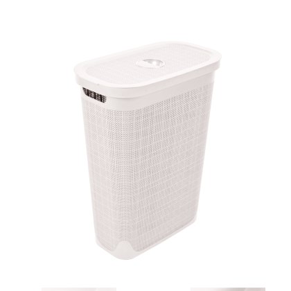 Addis Faux Hessian Calico 40L Slim Laundry Hamper Addis Faux Hessian Calico 40L Slim Laundry Hamper