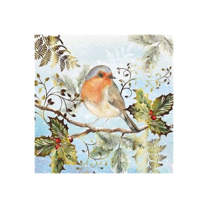 Charity Christmas Robin on Holly Cards