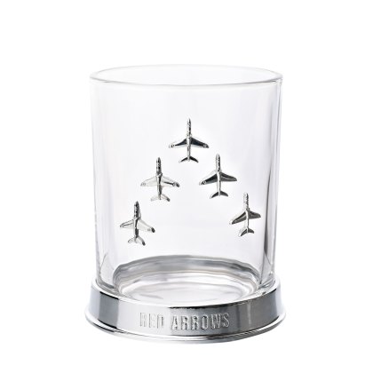 Widdop RAF Glass & Metal Whiskey Tumbler Red Arrows Widdop RAF Glass & Metal Whiskey Tumbler Red Arrows