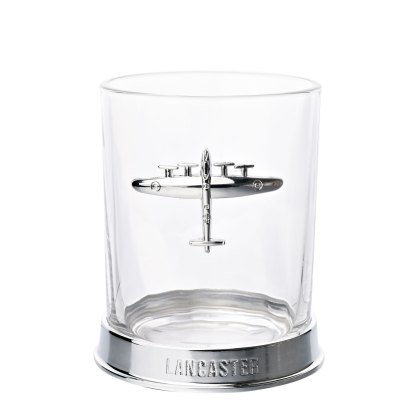 Widdop RAF Glass & Metal Whiskey Tumbler Lancaster Widdop RAF Glass & Metal Whiskey Tumbler Lancaster