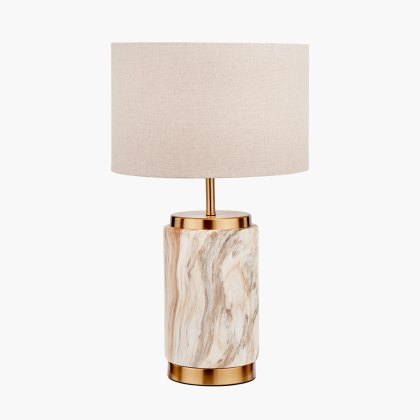 Pacific Carrara Natural Stone Effect Ceramic Table Lamp Pacific Carrara Natural Stone Effect Ceramic Table Lamp