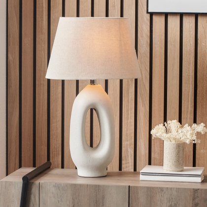 Pacific Laila Natural Organic Tall Ceramic Table Lamp