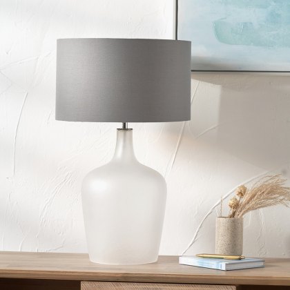 Pacific Tamsin Frosted White Glass Table Lamp