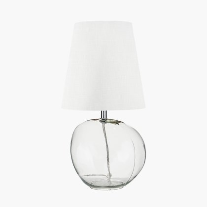Pacific Hallie Clear Glass and White Shade Table Lamp Pacific Hallie Clear Glass and White Shade Table Lamp