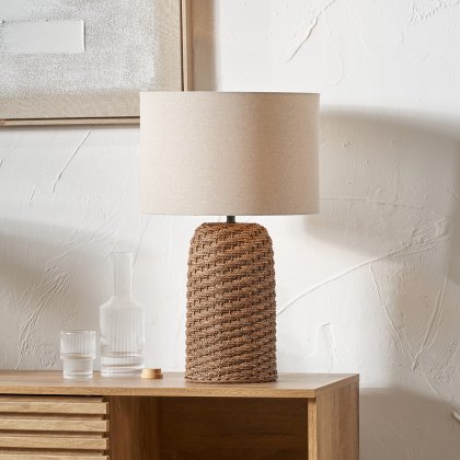 Pacific Andros Brown Woven Seagrass Table Lamp