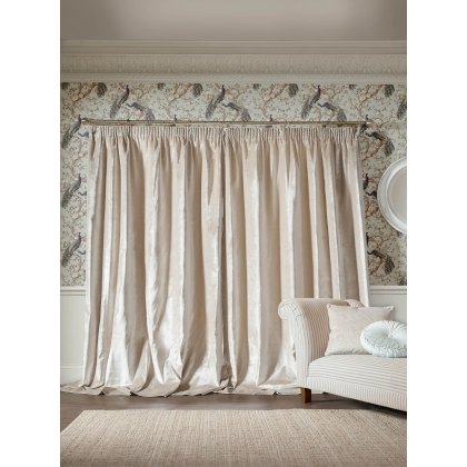 Laura Ashley Loretta Velvet Pale Truffle Curtains