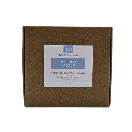 Norfolk & Co Box of 9 Tea Lights Bluebell Woods Norfolk & Co Box of 9 Tea Lights Bluebell Woods