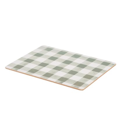 Woodbury Lane 4 Set of Gingham Green Cork Placemats