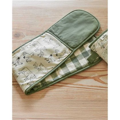 Woodbury Lane Green Double Oven Glove Woodbury Lane Green Double Oven Glove