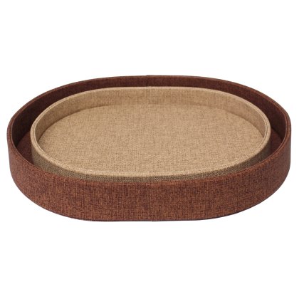 Tradestock Tan Natural Textured Faux Leather Tray set of 2 Tradestock Tan Natural Textured Faux Leather Tray set of 2