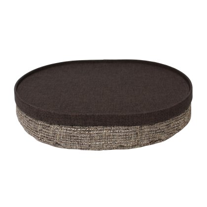 Tradestock Brown Oval Faux Leather Laptray Tradestock Brown Oval Faux Leather Laptray