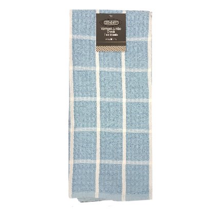 Loomcraft Supersoft Jumbo Blue Check Tea Towel Loomcraft Supersoft Jumbo Blue Check Tea Towel