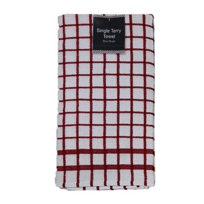Phoenix Large Red Terry Check Tea Towel Phoenix Large Red Terry Check Tea Towel