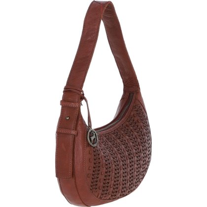 Tan Woven Leather Shoulder Bag