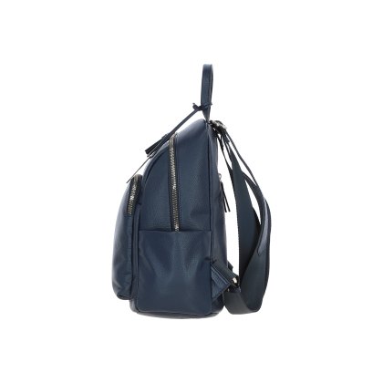 Navy Leather Backpack