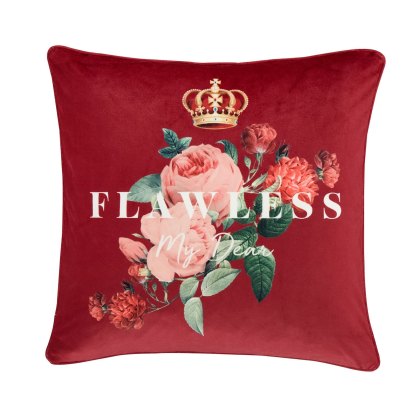 Flawless Floral Filled Red Cushion Flawless Floral Filled Red Cushion