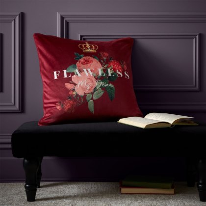 Flawless Floral Filled Red Cushion