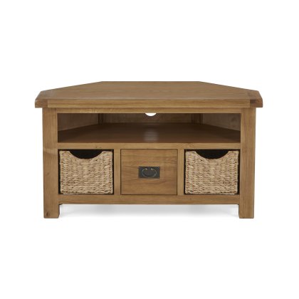 Chester Corner TV Unit with Baskets Chester Corner TV Unit with Baskets
