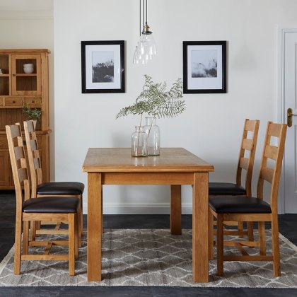Chester Compact Extending Dining Table with 4 Chairs Chester Compact Extending Dining Table with 4 Chairs