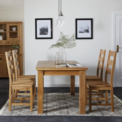 Chester Small Extending Dining Table with 4 Chairs Chester Small Extending Dining Table with 4 Chairs