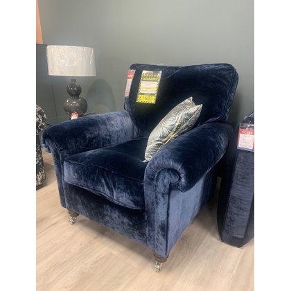 Duresta Belvedere Gents Chair in Rembrant Velvet Indigo - EX DISPLAY Duresta Belvedere Gents Chair in Rembrant Velvet Indigo - EX DISPLAY