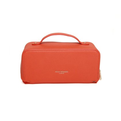 Alice Wheeler Orange Mini Train Case