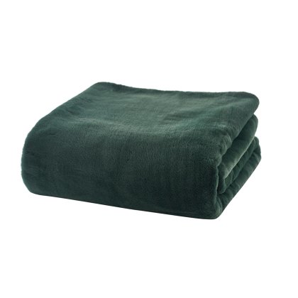 Deyongs Aspen Dark Green Faux Fur Throw