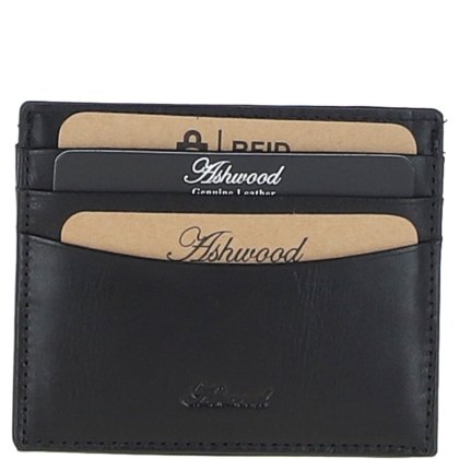 Ashwood Leather Black Wallet & Keyring Gift Set