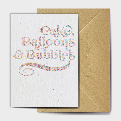 The Seed Card Company Cake, Balloons, & Dots Card The Seed Card Company Cake, Balloons, & Dots Card