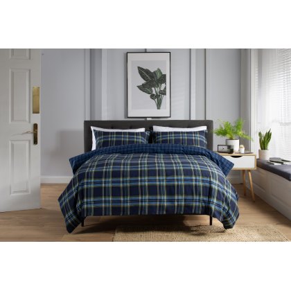 The Lyndon Company Willington Blue Duvet Cover Set The Lyndon Company Willington Blue Duvet Cover Set