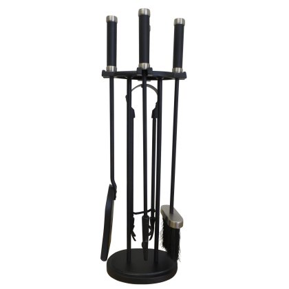 Black Isle Forge Large Black and Pewter Fireside Companion Set Black Isle Forge Large Black and Pewter Fireside Companion Set